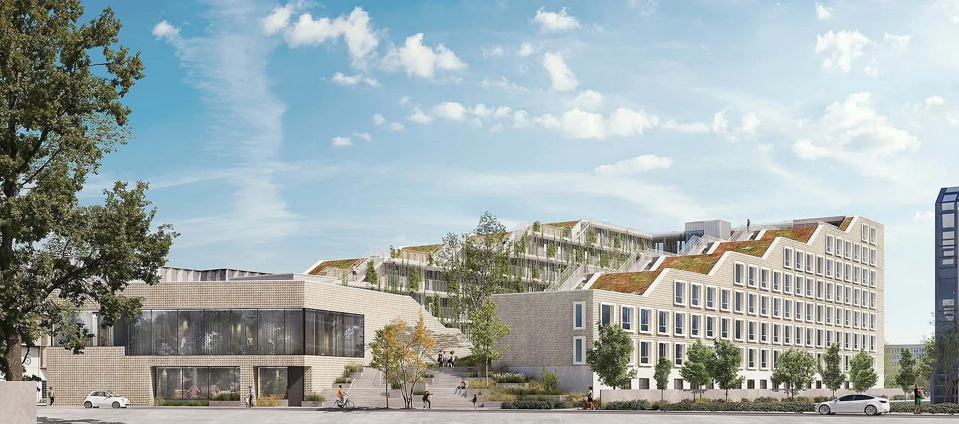 Architecture visualisation of youth housing Grundwalds Have