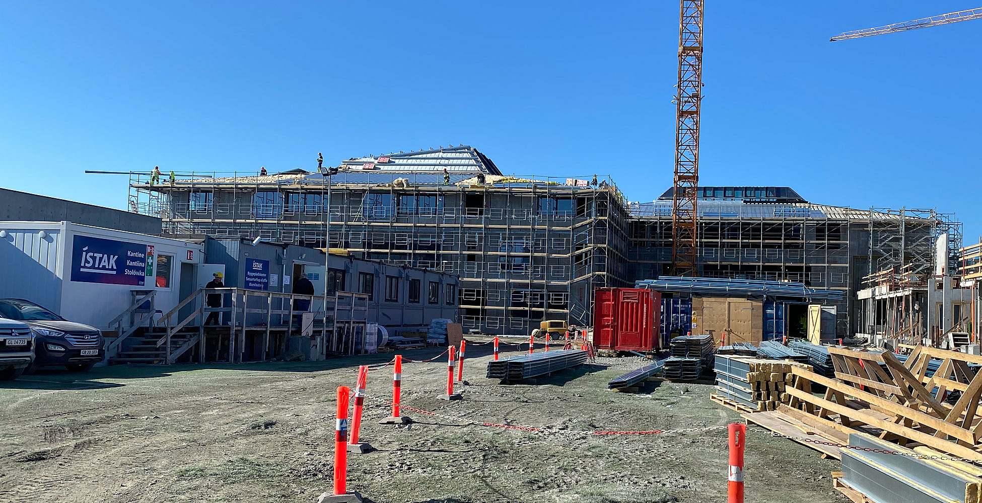 Baustelle der Schule in Nuuk Juni 2022