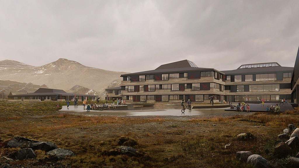 Nuuk school on the plain