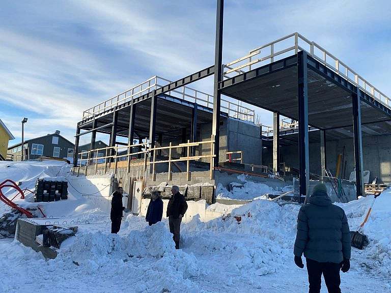 Byggeplads i Nuuk - ny restaurant tegnet af KHR Architecture