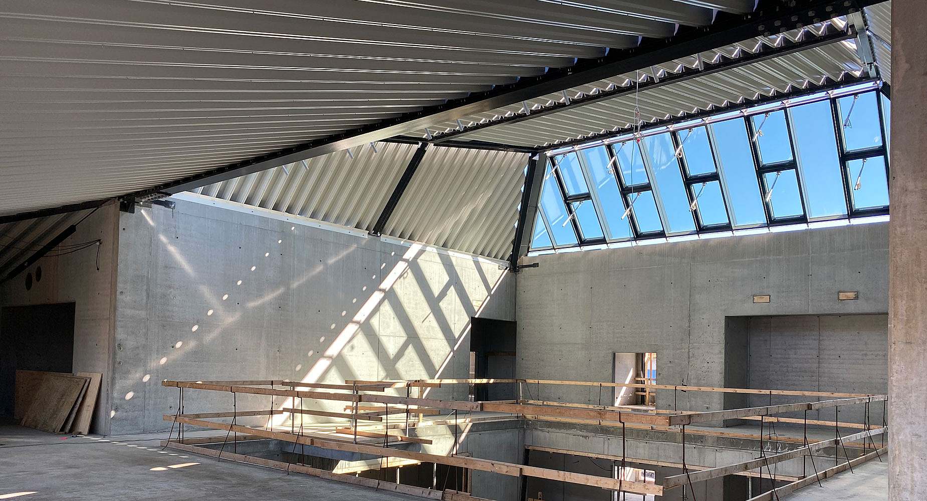 Light incidence from skylights at Nuuk school