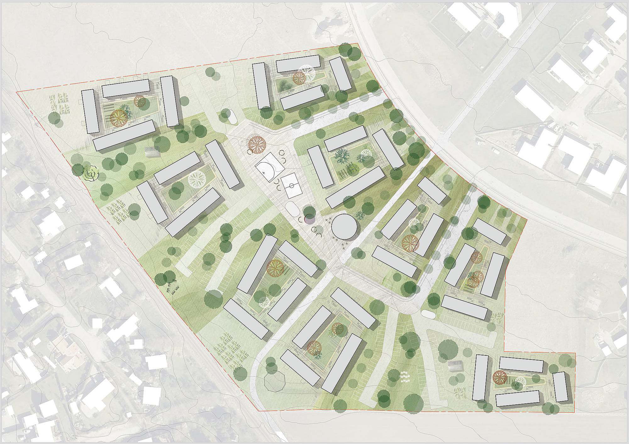 Site plan Kregmehusene